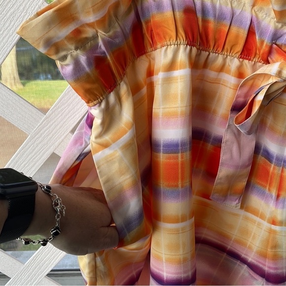 Future Collective Pastel Stripe Tie-Waist Paperbag Shorts - Picture 5 of 7